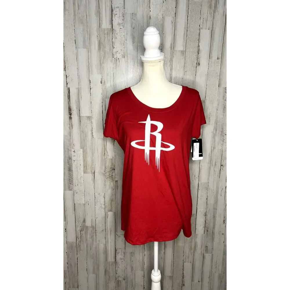 NWT Houston Rockets‎ Women's Red Primary Logo T-Shirt Size Medium